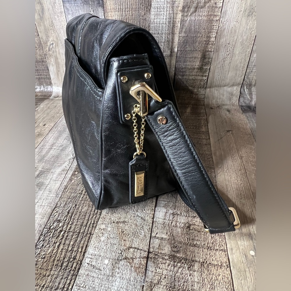 COLE HAAN BLACK LEATHER SHOULDER BAG HANDBAG PURSE SMALL SIZE - Picture 15 of 16